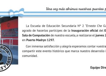 Mañana, 9.30 hs – Se inaugura oficialmente la Escuela Secundaria Nº2