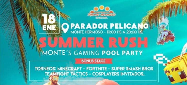 Playa, sol y video juegos. Llega el Summer Rush Monte´s gaming pool party