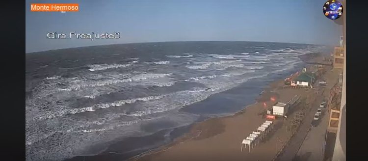Sudestada en Monte Hermoso. Mar peligroso
