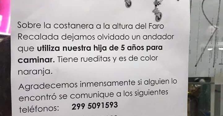 Objeto extraviado de suma importancia para sus dueños.