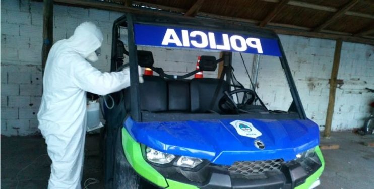 Desinfección de todos los móviles policiales y de la GUM