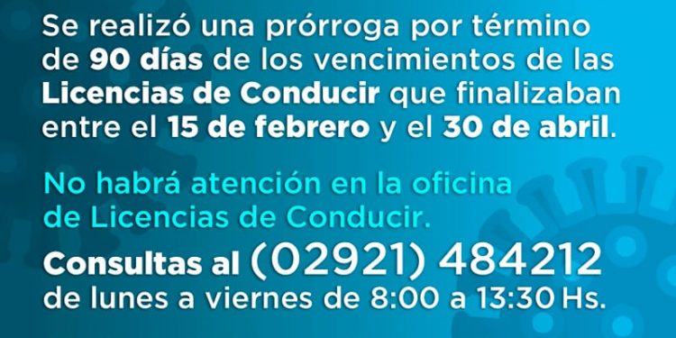 Nueva prórroga del vencimiento de licencias de conducir