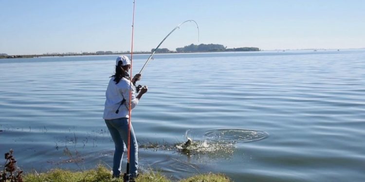 Pesca en la Laguna Sauce grande