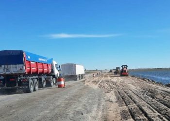 Ya se circula por media calzada en la obra de alteo de la Ruta 3