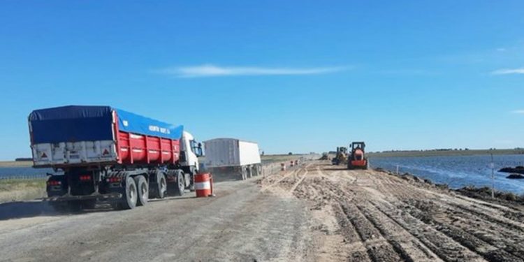 Ya se circula por media calzada en la obra de alteo de la Ruta 3