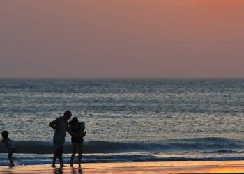 atardecer en la playa