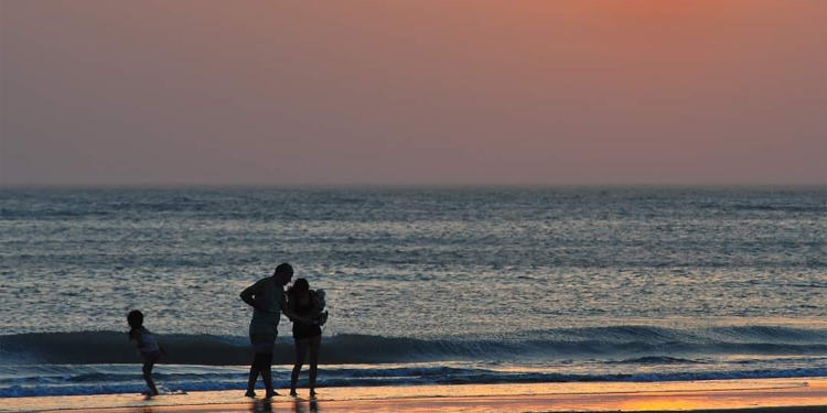 atardecer en la playa