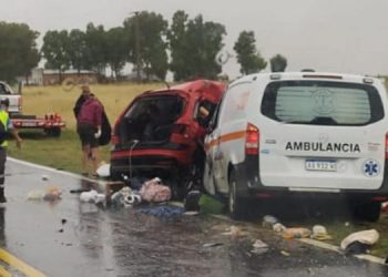 Choque en ruta 3 ambulancia de Monte Hermoso