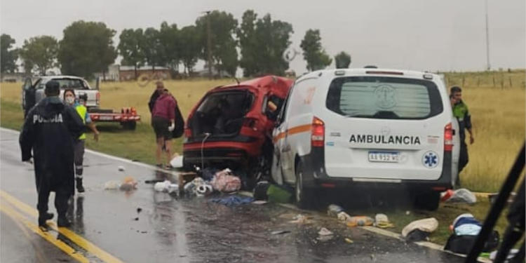 Choque en ruta 3 ambulancia de Monte Hermoso