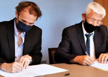 Alejandro Dichiara con el ministro Katopodis