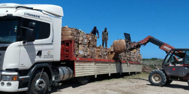 Entrega de material reciclado en Monte Hermoso