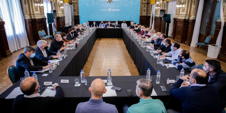 Reunión de Kicillof con intendentes del Frente de Todos