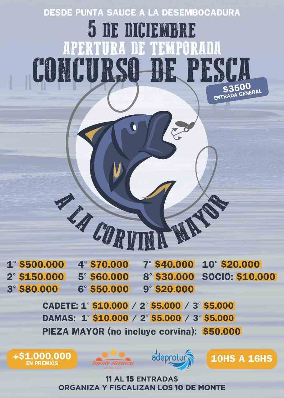 Premios del concurso de pesca Corvina Mayor