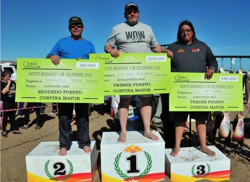 Ganadores del concurso de pesca "Corvina Mayor" de 2019