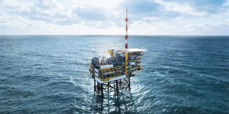 Extracción de petroleo en el mar