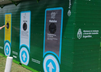 Punto verde para separación de residuos en Monte Hermoso
