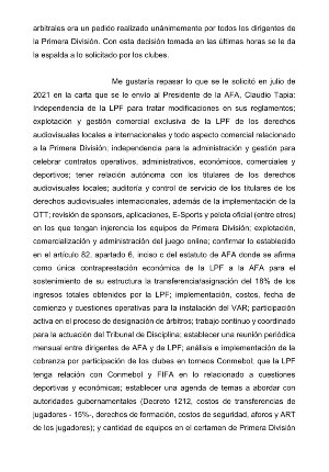Carta de Tinelli
