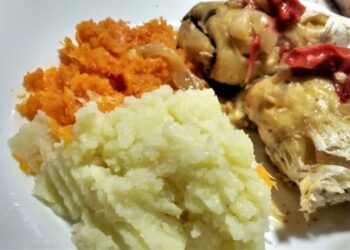 Recetas: rollos de pescado con puré de dos o tres colores