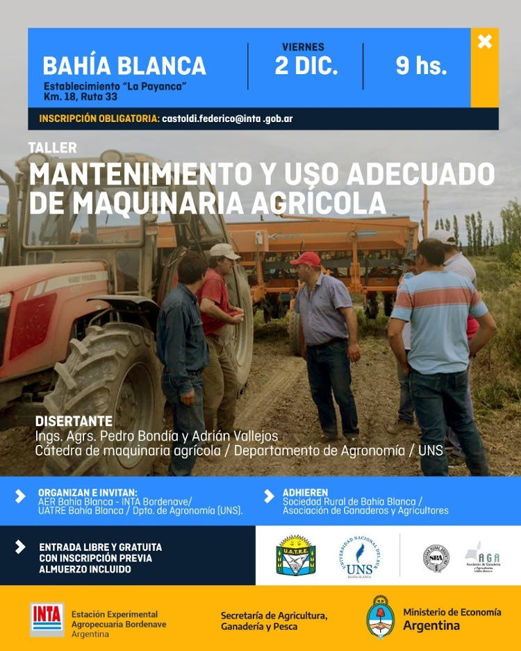 Curso matenimiento de la maquinaria agrícola afiche