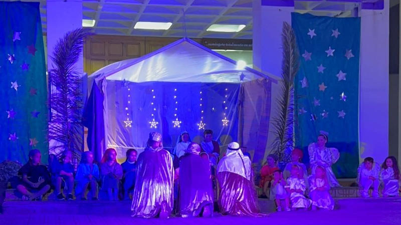 Pesebre viviente en Monte Hermoso 2022