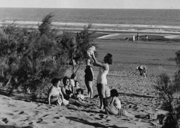 Playa de Monte Hermoso en la década de 1960