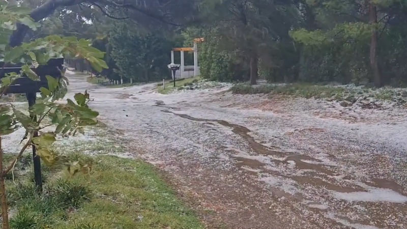 Granizo en Monte Hermoso y Sauce Grande