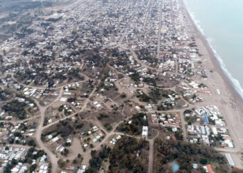 Vista aérea de la ciudad de Monte Hermoso