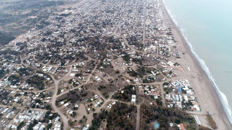 Vista aérea de la ciudad de Monte Hermoso