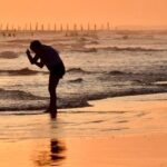 Atardecer en la playa de Monte Hermoso de Juan Carlos Belleggia