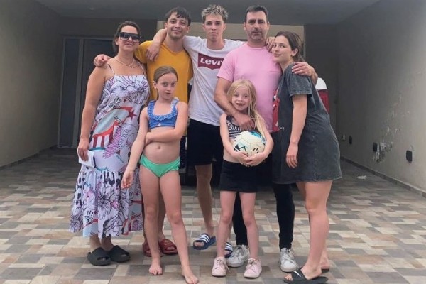 Baltasar Rodríguez junto a su familia