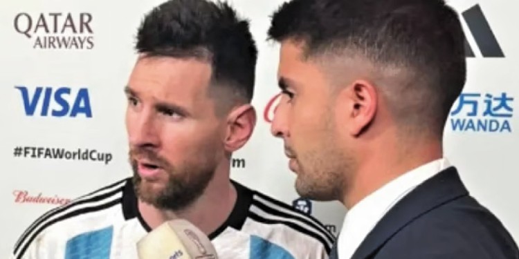 Lionel Messi junto a Gastón Edul