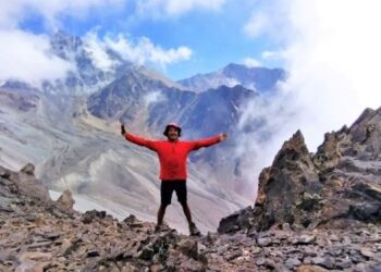 Rubén Huichaqueo en el Cerro Franke