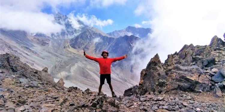 Rubén Huichaqueo en el Cerro Franke