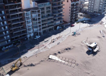 Trabajos en el frente costero monte hermoso