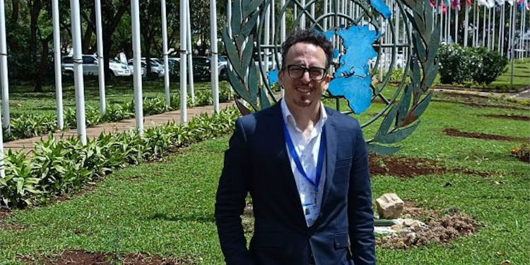 Andrés Arias UNS en la sede de la ONU en Kenia