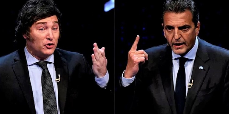 Javier Milei y Sergio Massa en el debate por el Balotaje