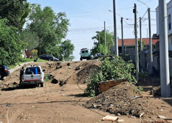 Arreglos tras el temporal en calles de Monte Hermoso