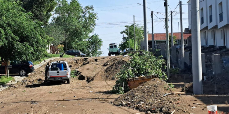 Arreglos tras el temporal en calles de Monte Hermoso