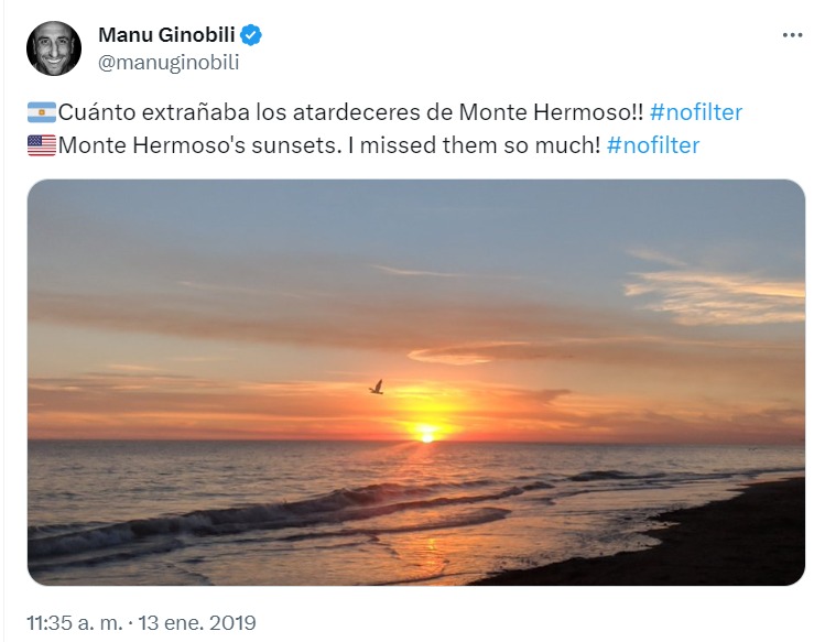 Tweet de Manu Ginóbili