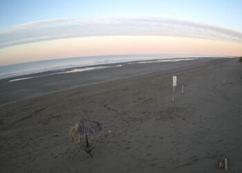 Playa de Monte Hermoso primeras horas de luz