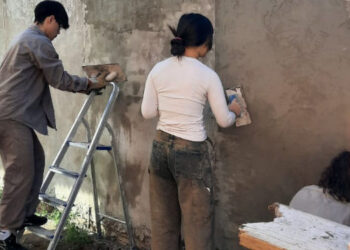 Alumnos de la Escuela Técnica continúan desplegando sus conocimientos y aprendizajes poniendo en valor edificios de la ciudad