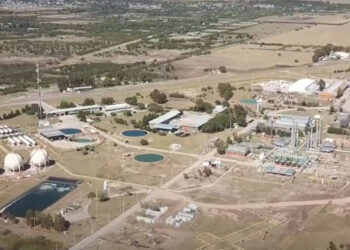 Vista aérea de la planta de TGS en General Cerri