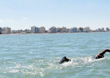 Competencia de nado en aguas abiertas de espigón a espigón