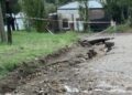 Calles anegadas por la lluvia en Monte Hermoso