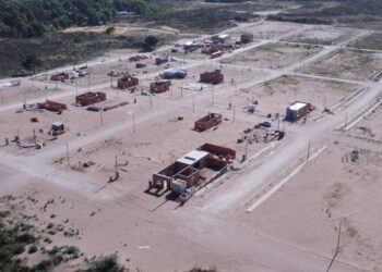 Vista aérea del sector urbano Habitar Monte Hermoso