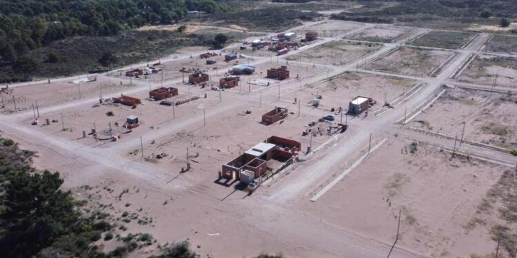 Vista aérea del sector urbano Habitar Monte Hermoso