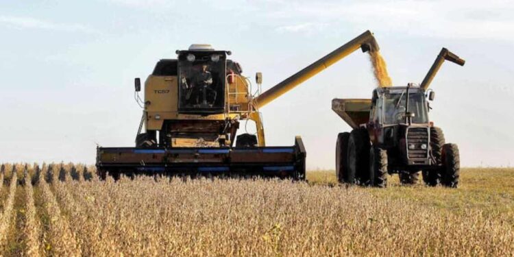 Cosecha de la soja en abril