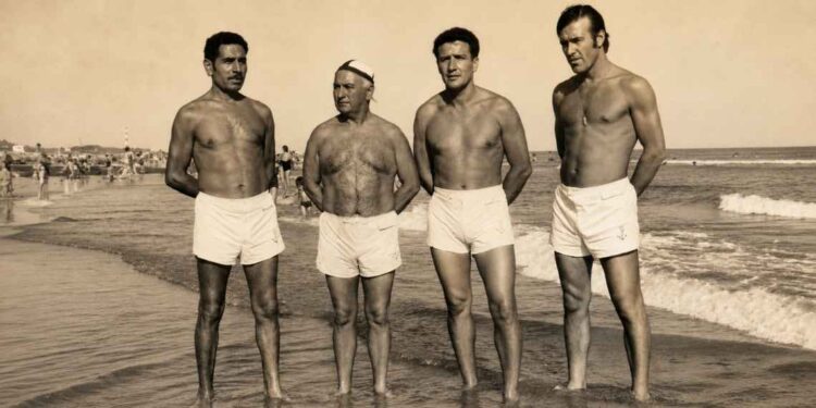 Corchito Sudgen con amigos en la playa de Monte Hermoso