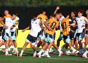 Entrenamiento de Argentina antes de enfrentar a Inglaterra