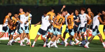 Entrenamiento de Argentina antes de enfrentar a Inglaterra